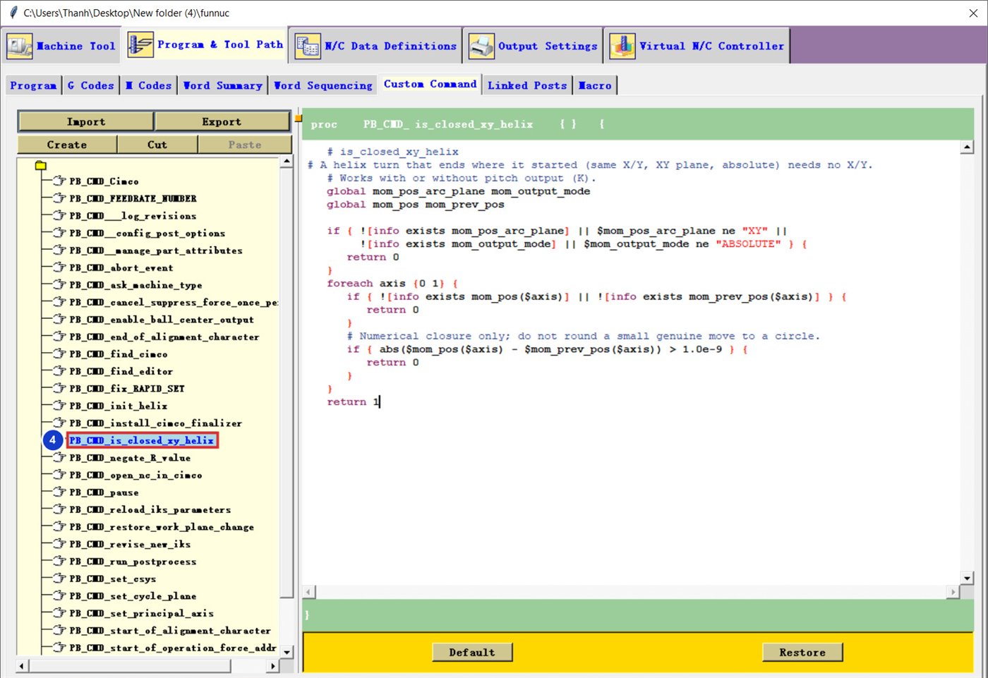 Custom Command PB_CMD_is_closed_xy_helix